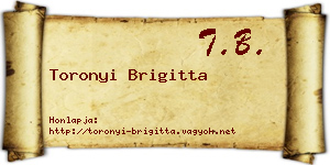 Toronyi Brigitta névjegykártya